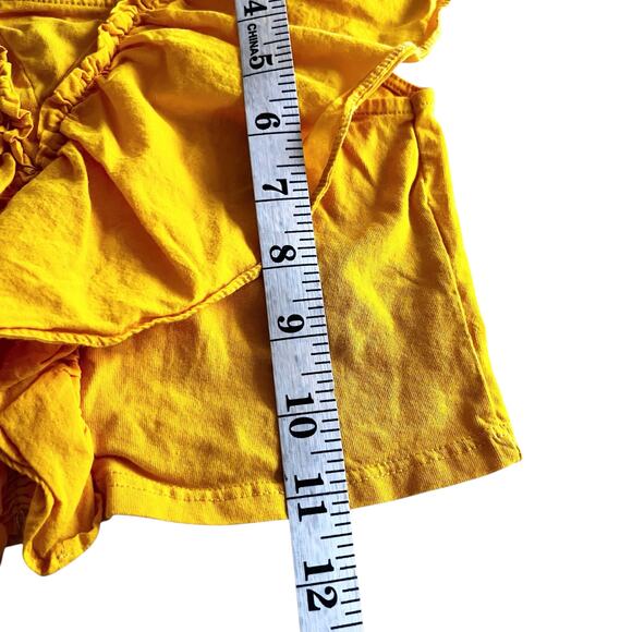 Zara girls bright yellow ruffle sleeveless cropped top blouse size 7 - Picture 3 of 4
